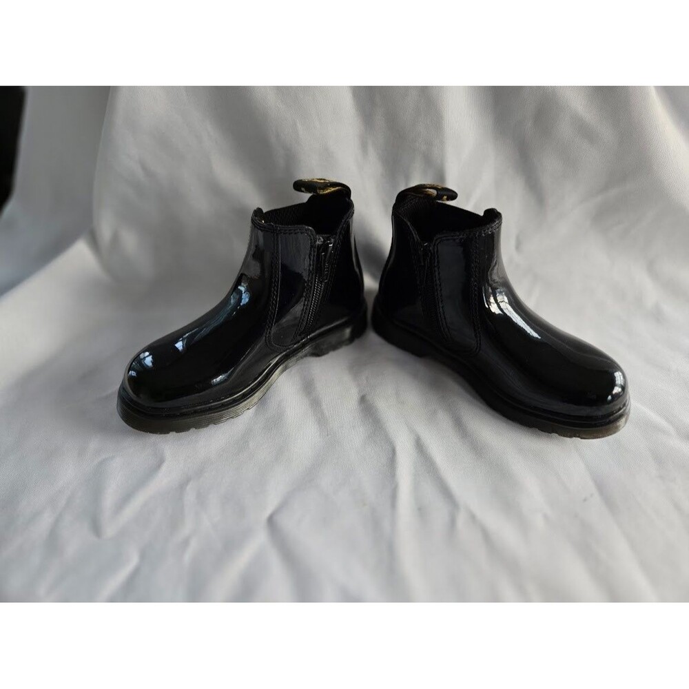 Dr Martens Junior 2976 Patent Chelsea Boots - Black - Toddler Girls size 10 MINT - Picture 5 of 7